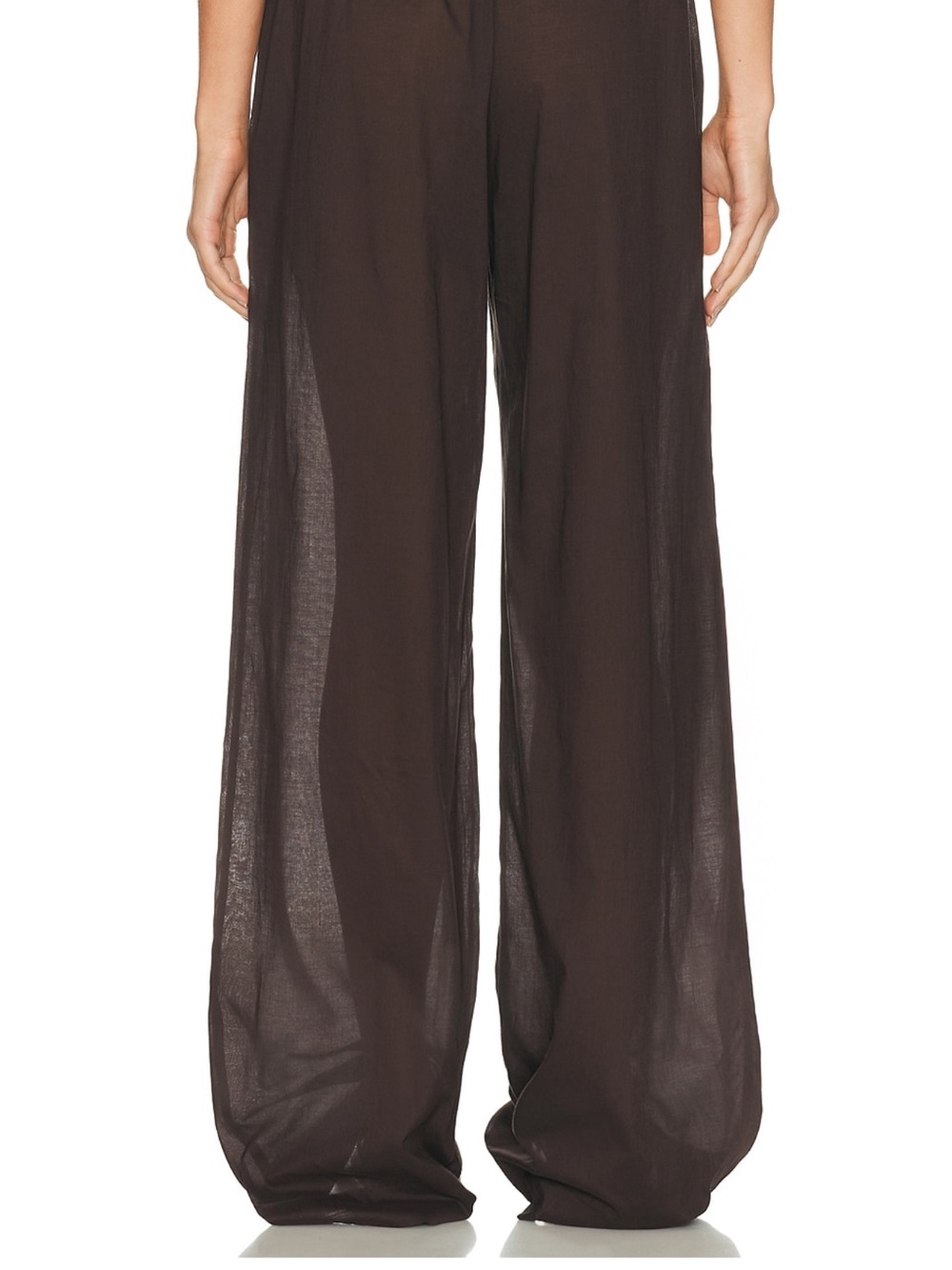 Eterne Lightweight Wide-Leg Drawstring Pants in Dark Brown - Picture 2 of 7